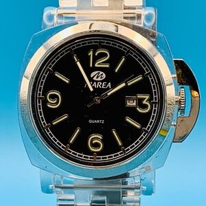 MAREA Men’s Fashion Quartz Bracelet Wristwatch Date Clear Case And Band Working